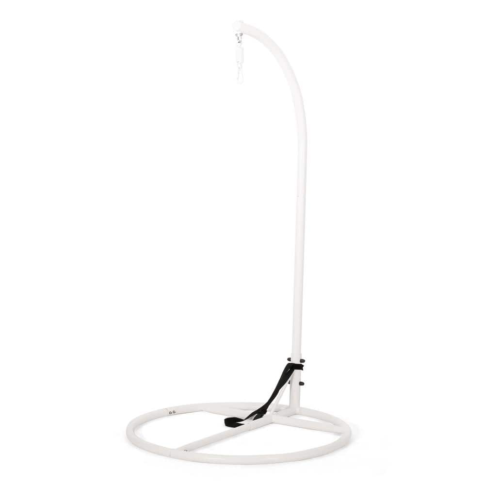 40 in. Heavy Round Base Duty Hanging Stand for Hammock Chair, White