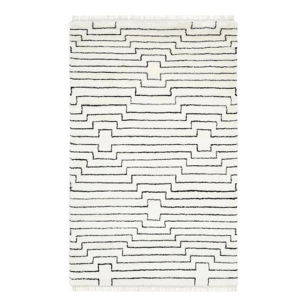 Solo Rugs Winnie Bohemian Ivory 9 ft. x 12 ft. Handmade Area Rug
