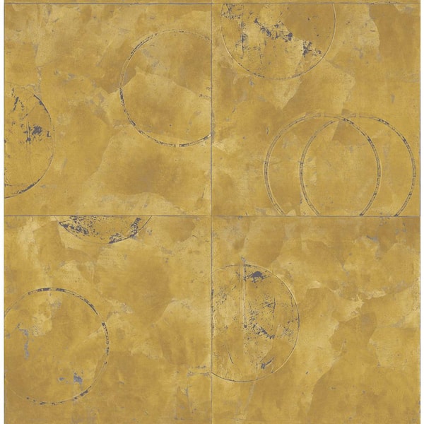 CASA MIA Square and Circle Orange Paper Non-Pasted Strippable Wallpaper Roll (Cover 56.05 sq. ft)