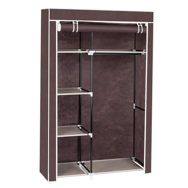 Karl home 62.2 in. H x 41.1 in. W x 17.9 in. D Dark Brown Portable Closet