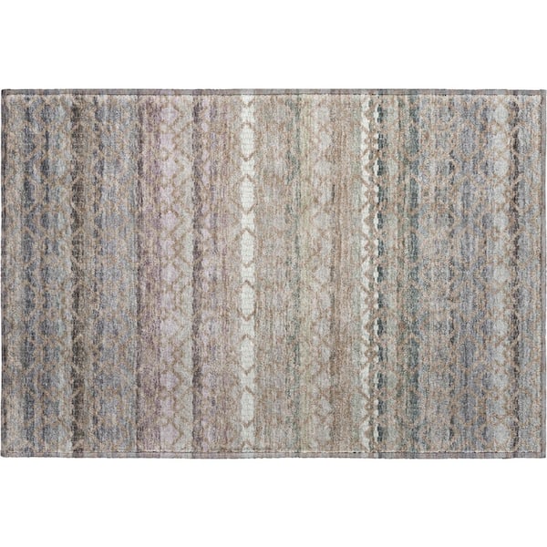 Mayfield Premium Machine Washable Abstract AMF2531 Taupe 3 ft. x 4 ft. Area Rug