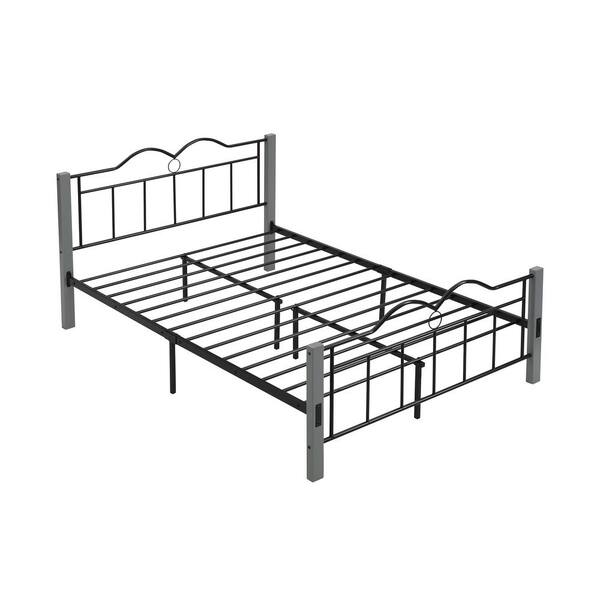 Qualfurn Metal Full Size Platform Bed, Feet For Bed Frame Home Depot
