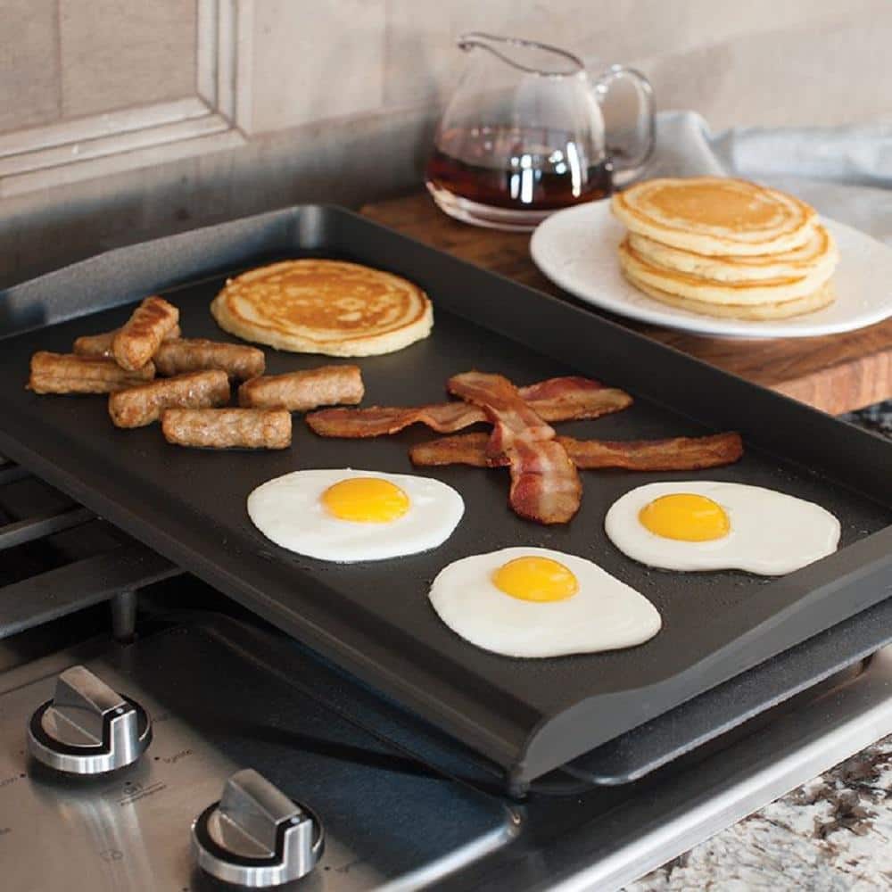 Nordic Ware 20" Black Non-Stick Double Backsplash Griddle