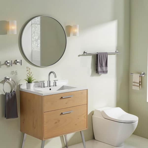 Bathroom Hardware Set 5-Pieces Towel Bar, Towel Ring, Robe Hook, Toilet Paper Holder Wall Mounted Brushed Nickel