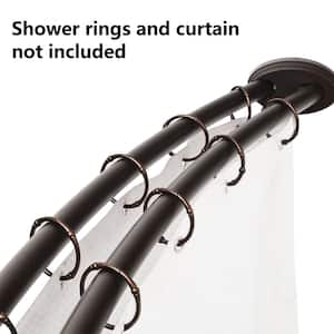 72 inch Aluminum Rustproof Double Curved Shower Curtain Rod, Adjustable from 45 in to 72 in, Wall Mounted, Bronze