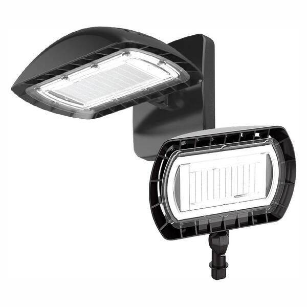 PROBRITE Fusion 350-Watt Equivalent Integrated LED Flood Light with Wall Pack Mount, 5500 Lumens, Dusk to Dawn Outdoor Light