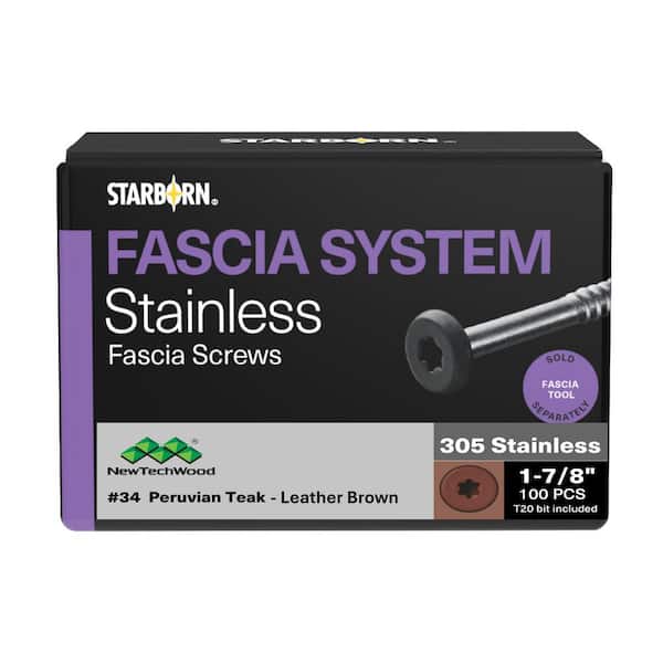 1-Pack #9 x 1-7/8 in. Leather Brown Stainless Steel Torx Pan Head Composite Deck Screw (1.26 lb. /100-Pieces)