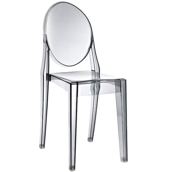 MODWAY Casper Clear Dining Side Chair Smoked