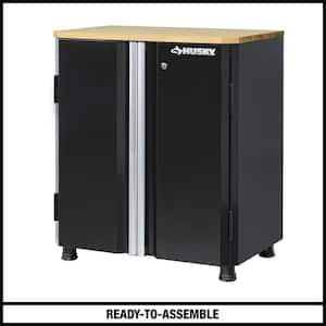 Ready-to-Assemble 24-Gauge Steel 2-Door Garage Base Cabinet in Black (28 in. W x 32.8 in. H x 18.3 in. D)