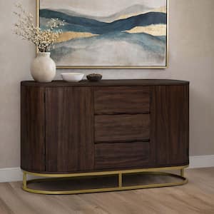 MODWAY Cadence Walnut Wood 63 in. Curved Sideboard EEI-6309-WAL