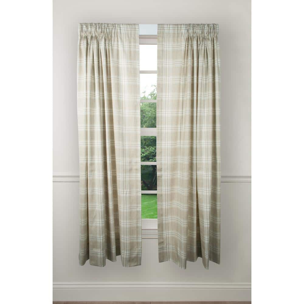 Natural Cotton Light-Filtering Rod Pocket Curtain Panels Pair