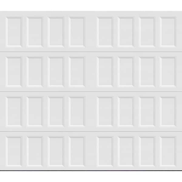 Clopay Bridgeport Steel Narrow Panel 8ft x 7ft Insulated 18.4 R-Value White Garage Door without windows