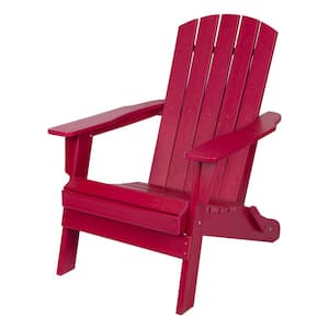 37 in. H Chili Pepper High-Density Polyethylene Indoor/Outdoor Seaside Mid-Century Modern Adirondack Folding Chair