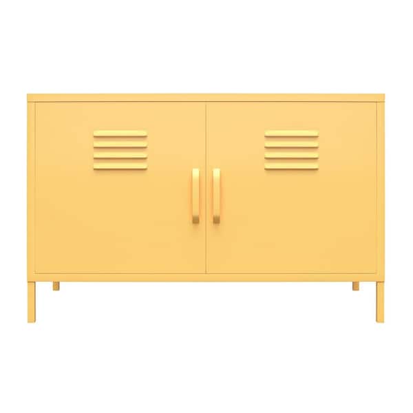 Novogratz Cache Yellow 2-Door Metal Locker Accent Cabinet