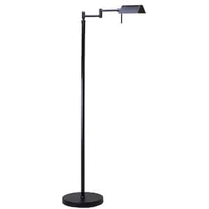 FL05D, 55in, Black, Full Range Dimmable LED Pharmacy Floor Lamp, 12W LED, 360 Degree Swing Arms, Adjustable Heights