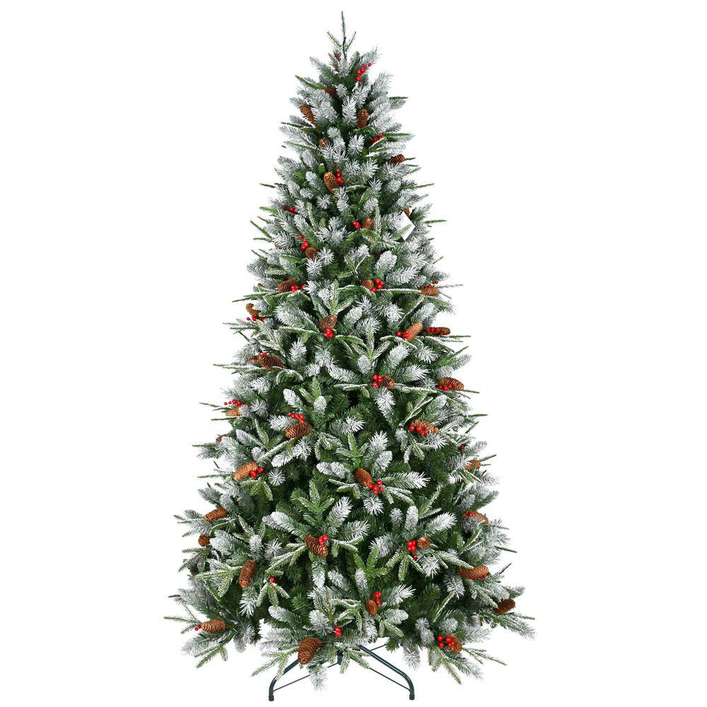 Outdoor Indoor Christmas Twig 90 in. H x 51 in. W Decorative Flocked Christ