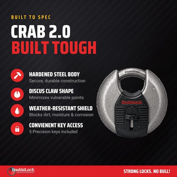 Crab 2.0, 2-3/4 in. Keyed Discus Padlock with Key Shroud (3-Pack)