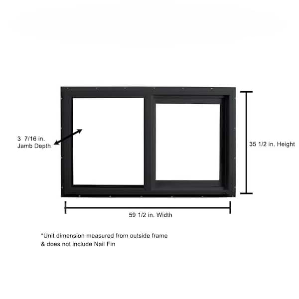 Ply Gem 59.5 in. x 35.5 in. Select Series Horizontal Sliding Left