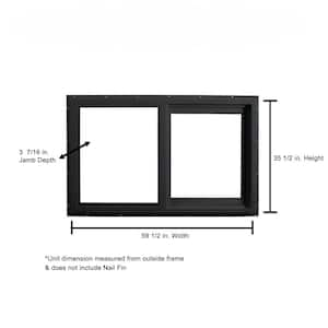 59.5 in. x 35.5 in. Select Series Horizontal Sliding Left Hand Vinyl Black Window with White Int, HPSC Glass and Screen