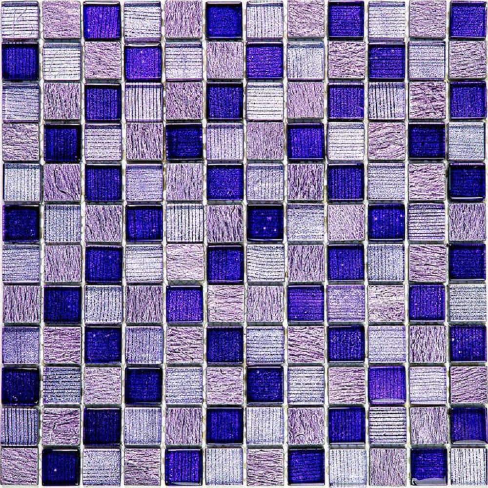 Purple 4 in. x 5 in. Square Polished Glass Mosaic Tile Sample (0.13 sq. ft./Piece) price history on PriceWatchPro