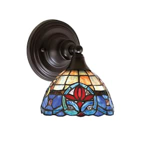 Fulton 1 Light Espresso Wall Sconce 7 in. Sierra Art Glass