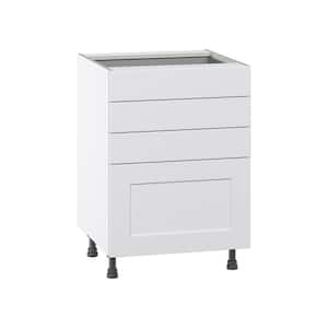 Wallace Painted Warm White Shaker Assembled Base Kitchen Cabinet with 4 Drawers (24 in. W x 34.5 in. H x 24 in. D)