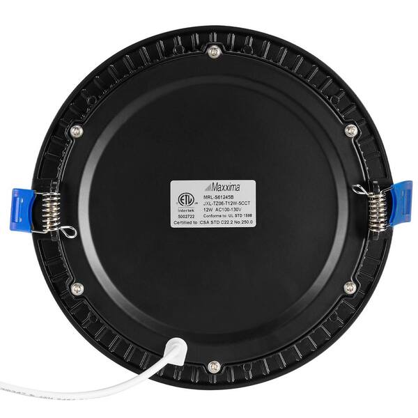 6 in. Slim Round Recessed LED Downlight, Canless IC Rated, 1050 Lumens, 5  CCT Color Selectable 2700K-5000K 