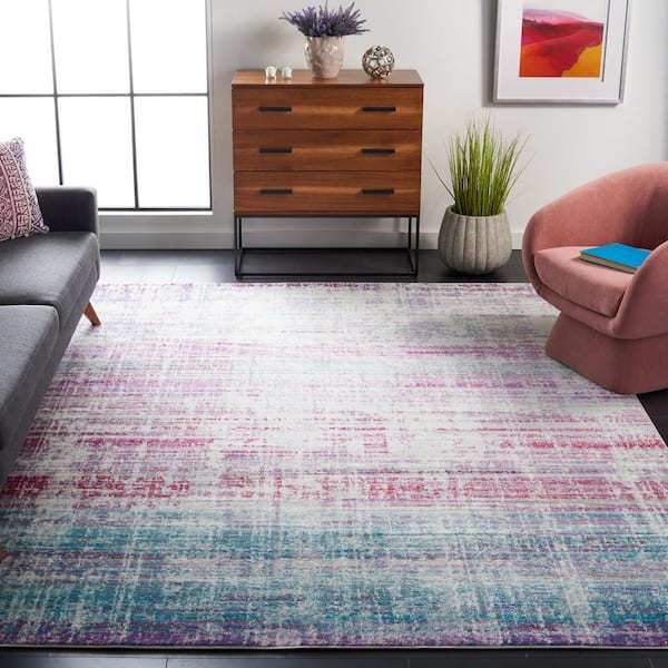 Skyler 9 ft. x 12 ft. Silver/Purple Distressed Overdyed Area Rug