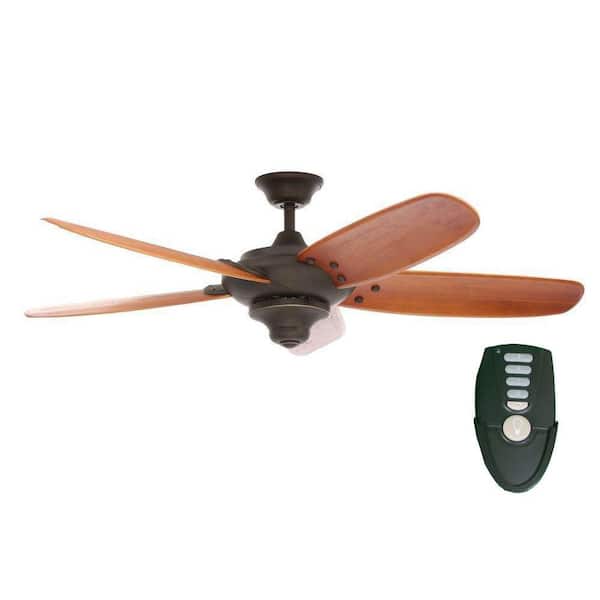 Home Decorators Collection Altura 56 in. Indoor Oil-Rubbed Bronze Ceiling Fan with Downrod, Remote and Reversible Motor; Light Kit Adaptable