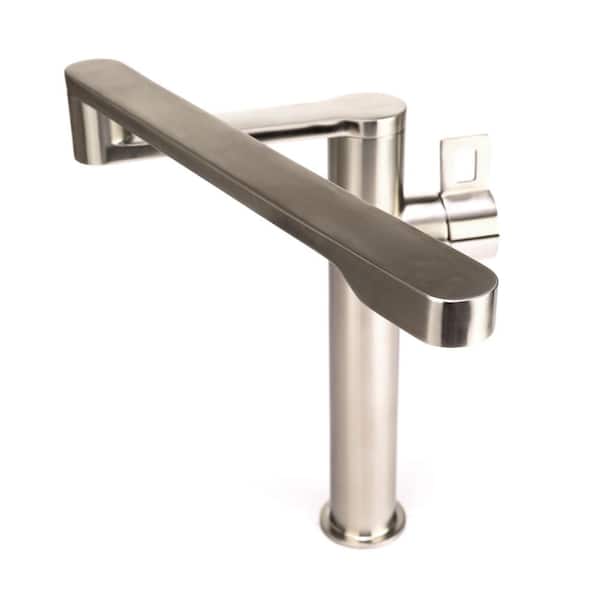 SSeries Deck-Mounted Single-Handle, Single-Hole Kitchen Pot Filler in Real Stainless Steel