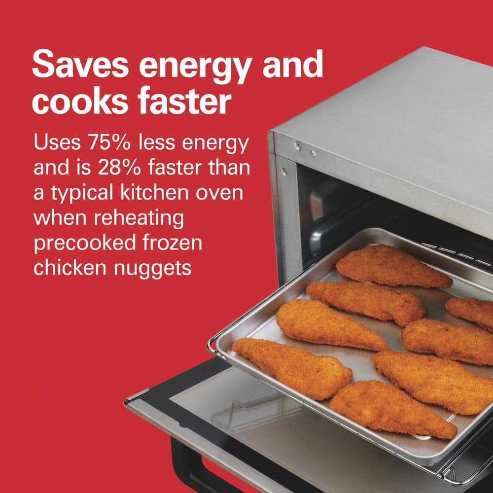 Stainless Steel 4-Slice Countertop Toaster Oven with Automatic Shutoff