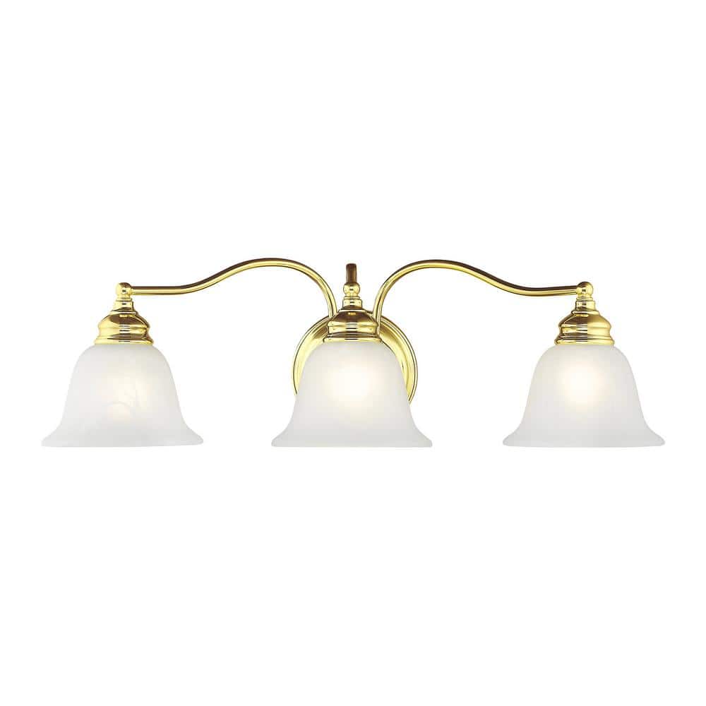 Woodside 24 in. 3-Light Wall Polished Brass Vanity1-Light1-Light with Alabaster Glass price history on PriceWatchPro