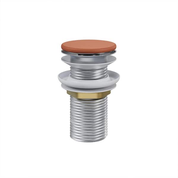 Swiss Madison Lisse Concrete Bathroom Sink Non-Overflow Pop Up Drain in Matte Terracotta