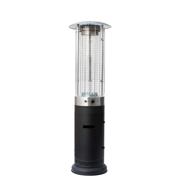 HotShot 46,000 BTU Rapid Induction Patio Heater with Large Flame Glass Tube in Denali Black