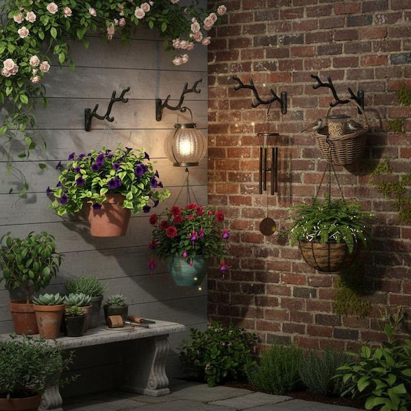 2 Pieces Cast Iron Tree Branch Hanging Plant Hangers YNLIN455 - The Home  Depot