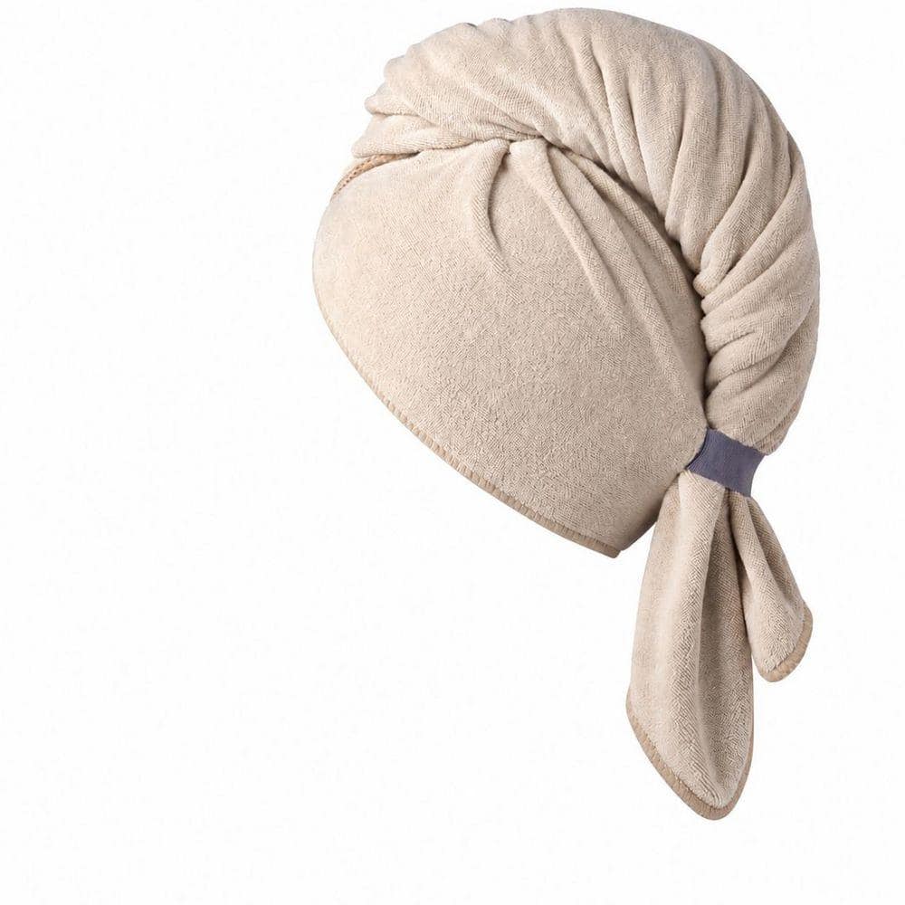 Camel Microfiber Hair Towel Wrap Super Absorbent Quick Dry Turban for Women Curly Long Thick Hair Anti Frizz