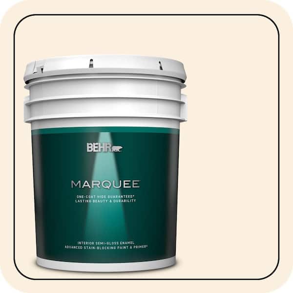 BEHR MARQUEE 5 gal. #PWN-40 Elegant Ivory Semi-Gloss Enamel Interior Paint & Primer