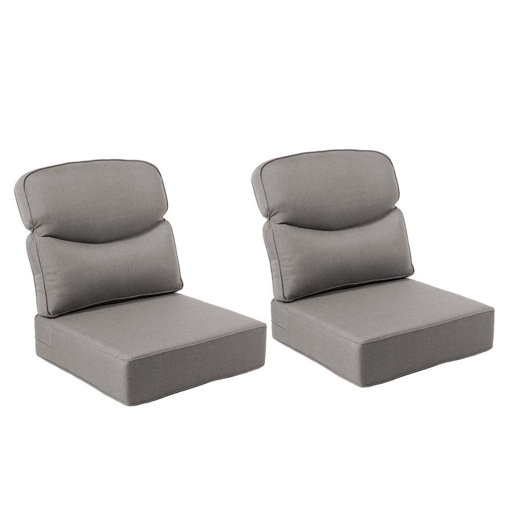 Moonluxe 22 in. x 24 in. x 6 in. 4-Piece Deep Seating Outdoor Lounge Chair Thick Cushion Set in Gray (2-Set) price history on PriceWatchPro