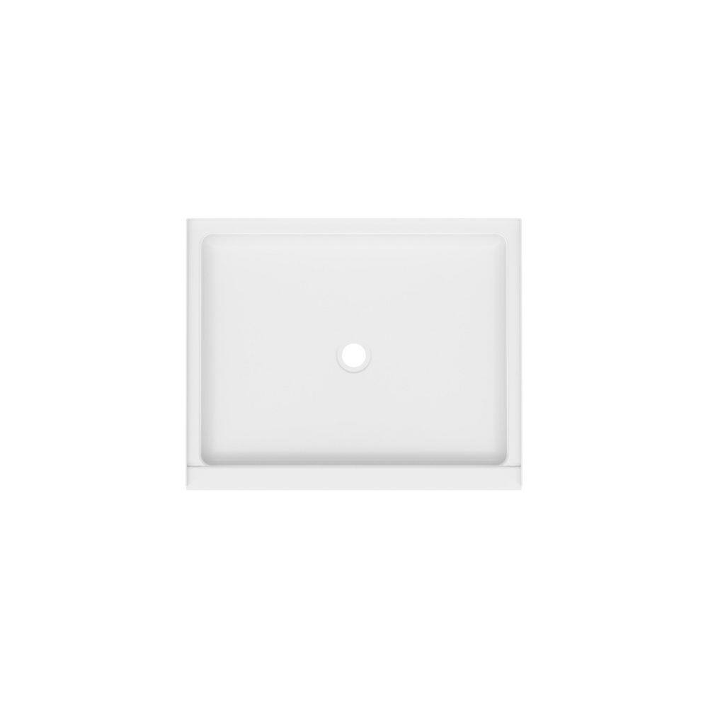 White Rectangular Veritek Shower Base with Center Drain