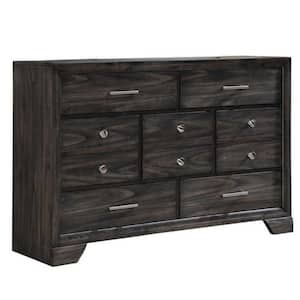 Gray 10-Drawer 59 in. Wide Dresser Without Mirror