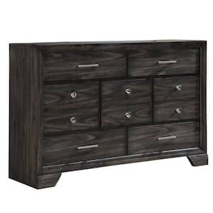 Gray 10-Drawer 59 in. W Dresser Without Mirror