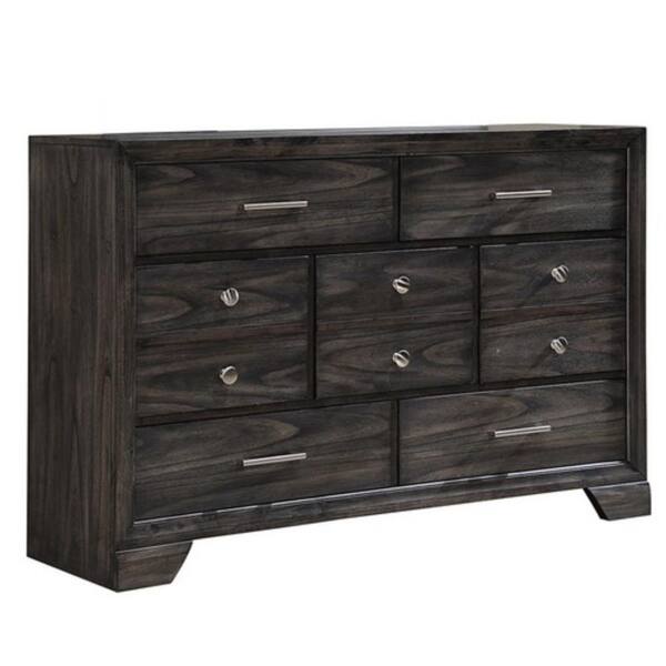 Benjara Gray 10-Drawer 59 in. W Dresser Without Mirror