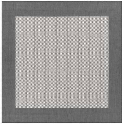 Recife Checkered Field Grey-White 8 ft. x 8 ft. Square Indoor/Outdoor Area Rug
