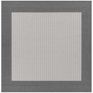 Recife Checkered Field Grey-White 9 ft. x 9 ft. Square Indoor/Outdoor Area Rug