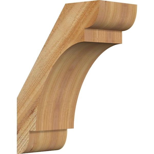 Ekena Millwork 6"W x 12"D x 16"H Olympic Rough Sawn Knee Brace, Western Red Cedar