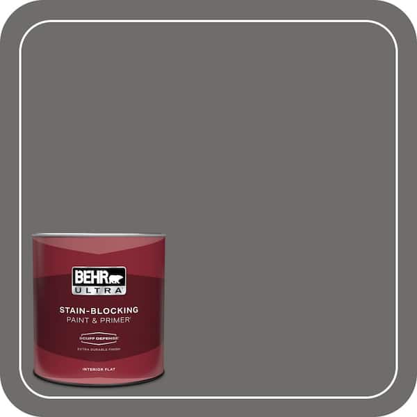 BEHR ULTRA 1 qt. #780F-6 Dark Granite Extra Durable Flat Interior Paint & Primer