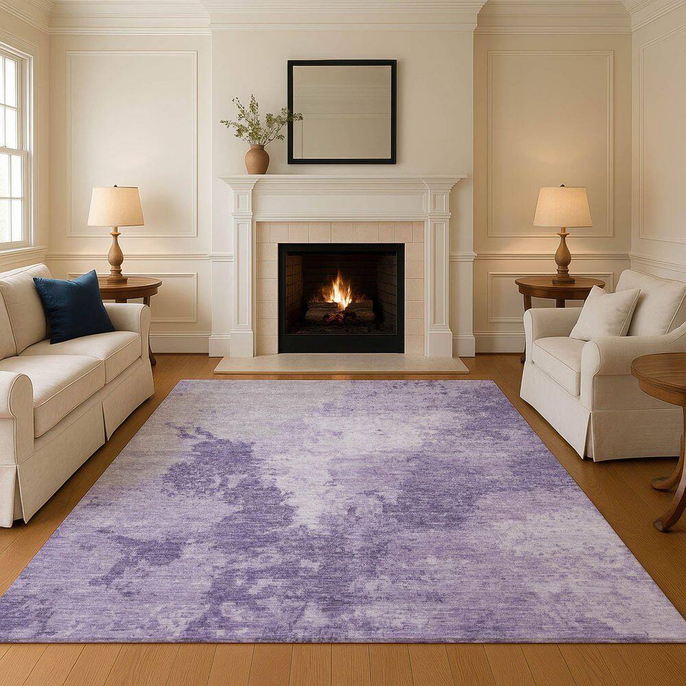Mayfield Premium Machine Washable Abstract AMF1652 Plum 9 ft. x 12 ft. Area Rug price history on PriceWatchPro