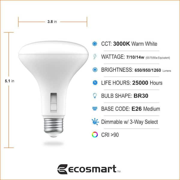 Ecosmart br30 deals bright white