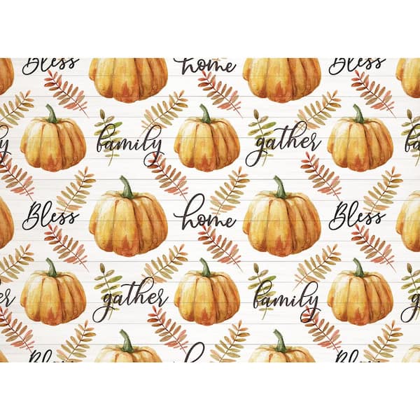 Morgan Home 18 in. x 13 in. Oranges/Peaches Gather Pumpkin Polypropylene Placemats (Set of 4)