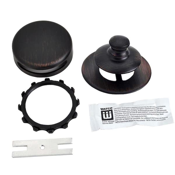 Watco Universal NuFit Push Pull Bathtub Stopper, Innovator Overflow, Silicone and Non-Grid Strainer, Oil-Rubbed Bronze